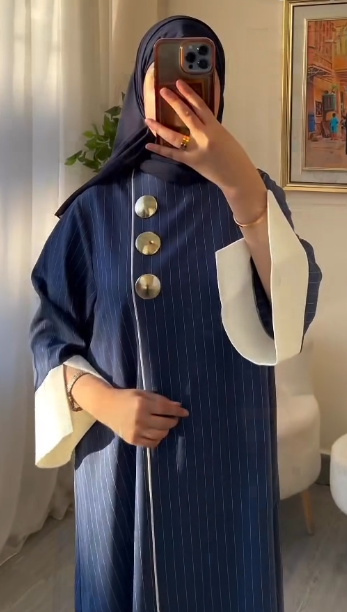 Abaya Élégance Rayée Premium