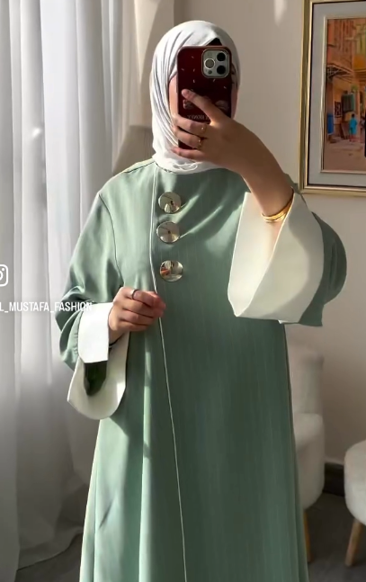 Abaya Élégance Rayée Premium