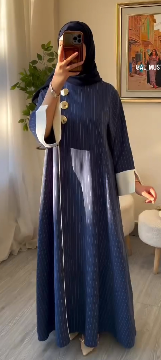Abaya Élégance Rayée Premium