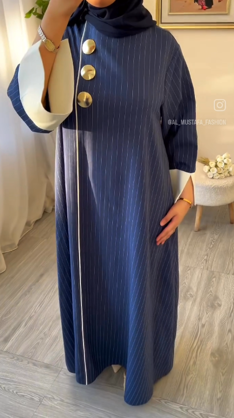 Abaya Élégance Rayée Premium