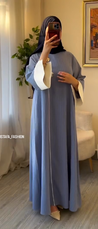 Abaya Élégance Rayée Premium